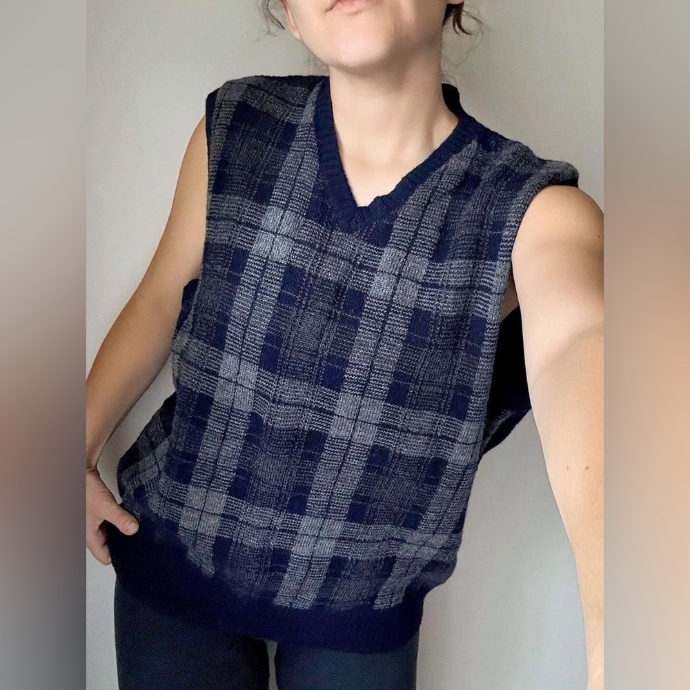Polo by Ralph Lauren Navy and Gray V-Neck Sweater